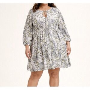 Torrid | Mini Clip Dot Front Keyhole Dress Pristine Floral | Size 2.E41